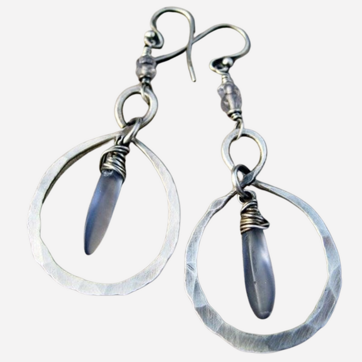 Vintage Blue Crystal Ocean Earrings