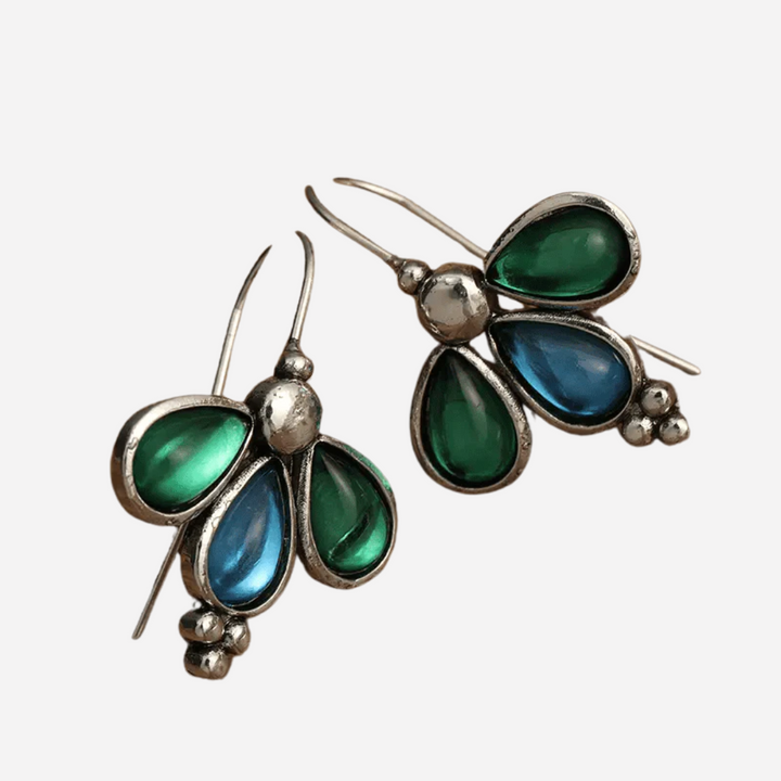 Vintage Green & Blue Stone Earrings