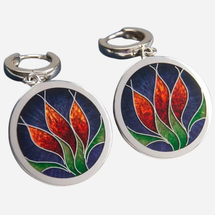 Vintage Handpainted Rounded Earrings