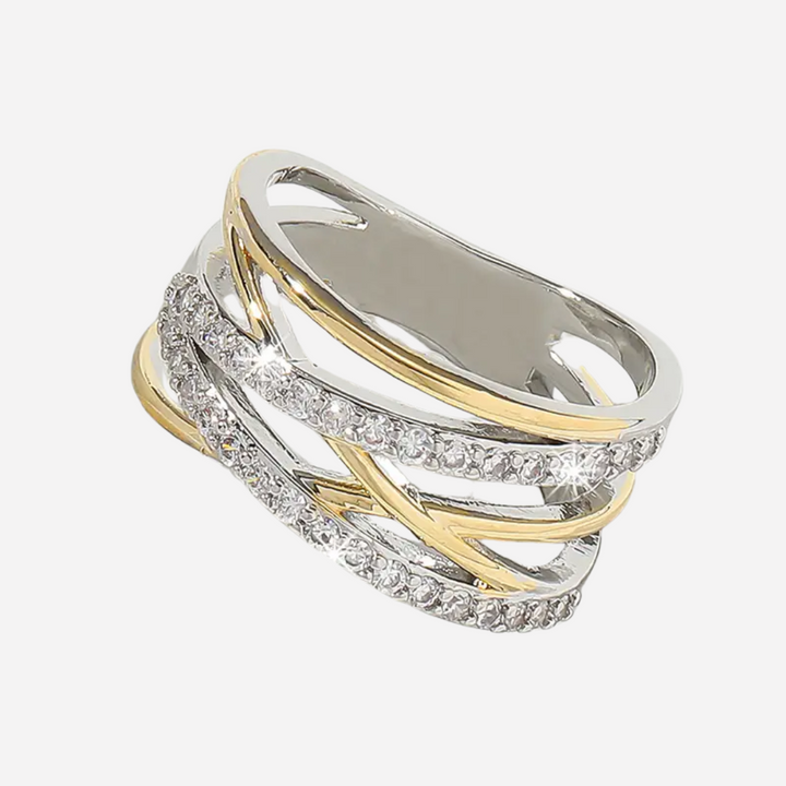 Layered Bright Zirconia Ring