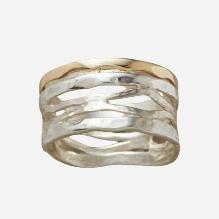 Silver Stainless Steel Geo Ring