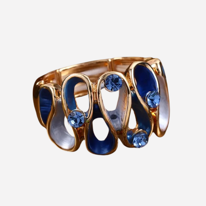 Irregular Blue Wavy Ring