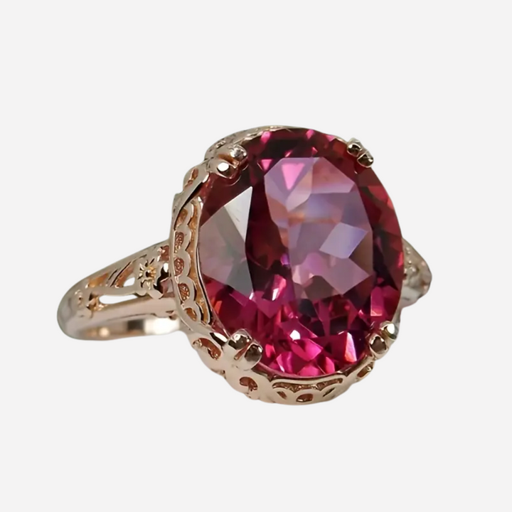 Vintage Garnet Rounded Glass Ring