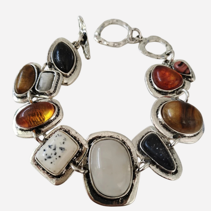 Vintage bracelet with Inlaid Gemstones