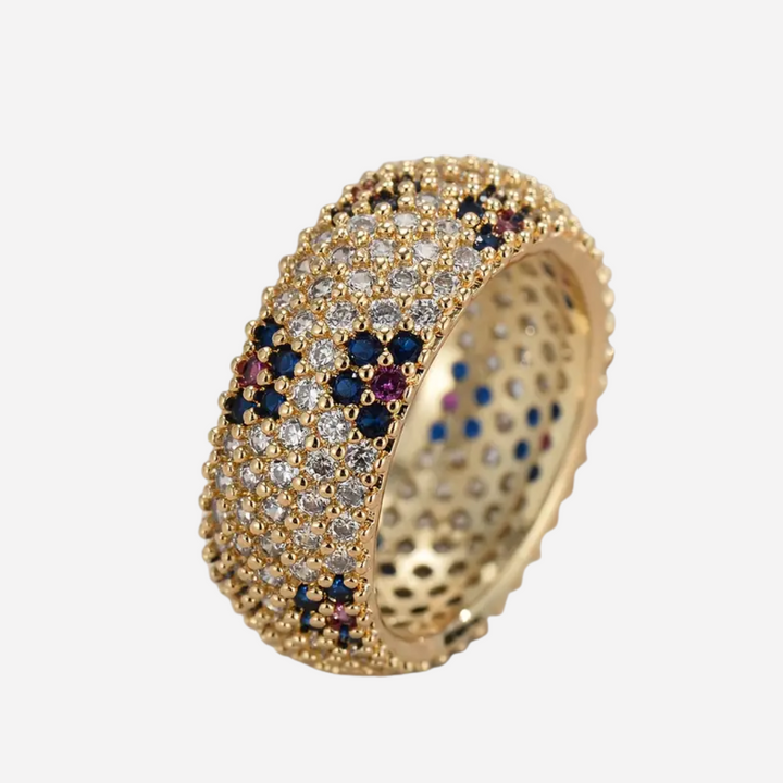 Vintage Bright Blue & Purple Zirconia Ring