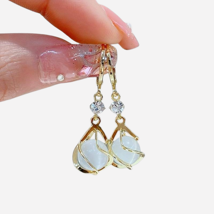 Vintage White Opal Dangling Earrings
