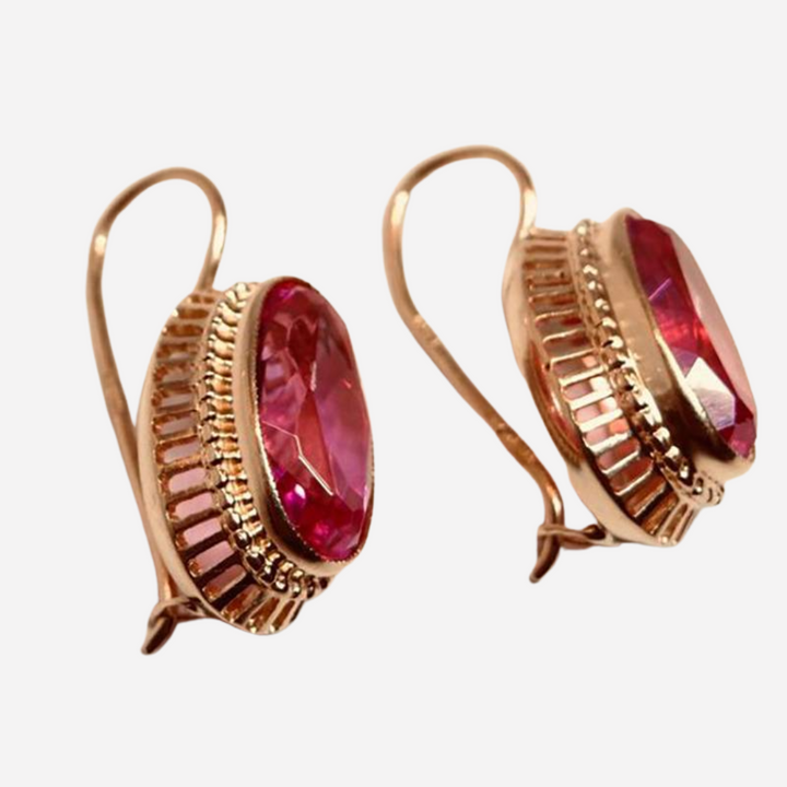Vintage Red Crystal Earrings