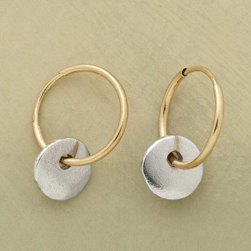 Gold and Silver Hoop Earrings