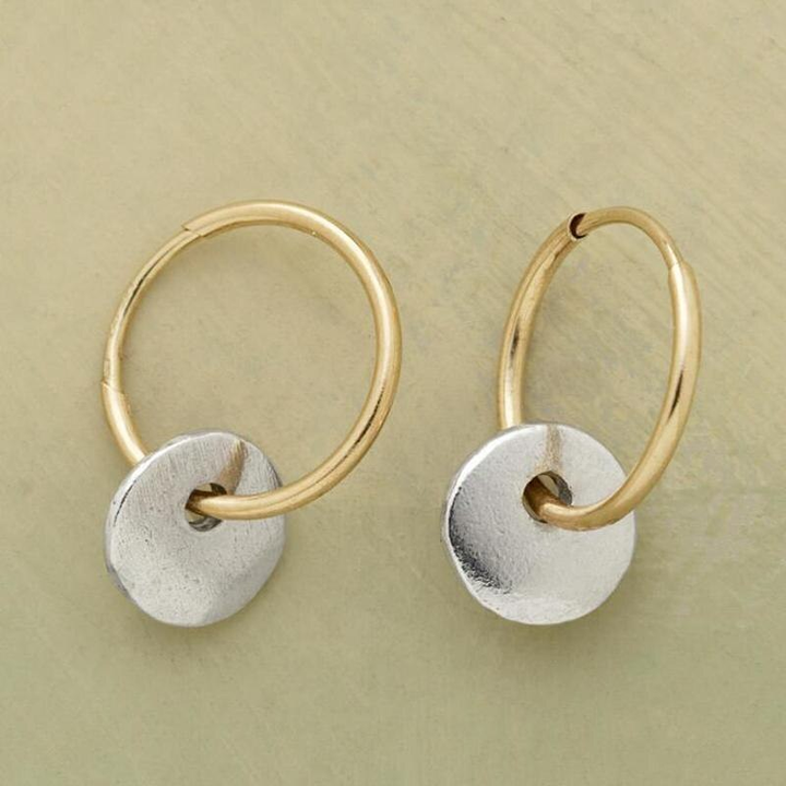 In Gold and Silver Hoop Earrings