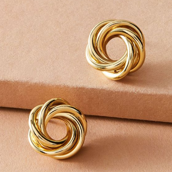 Vintage Stainless Steel Spiral Earrings