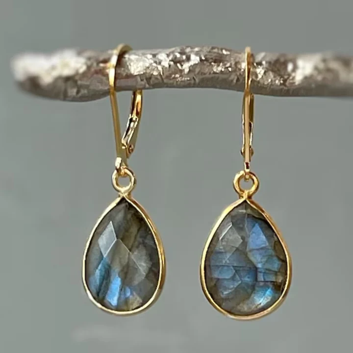 Vintage Blue Crystal Earrings