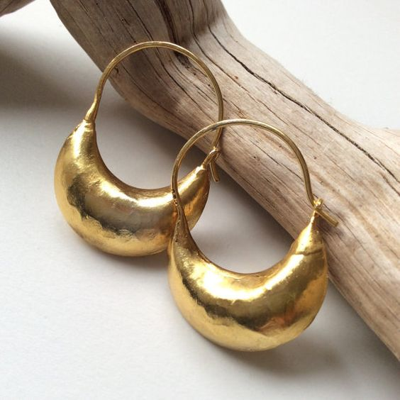 Vintage Gold-Plated Basket Earrings