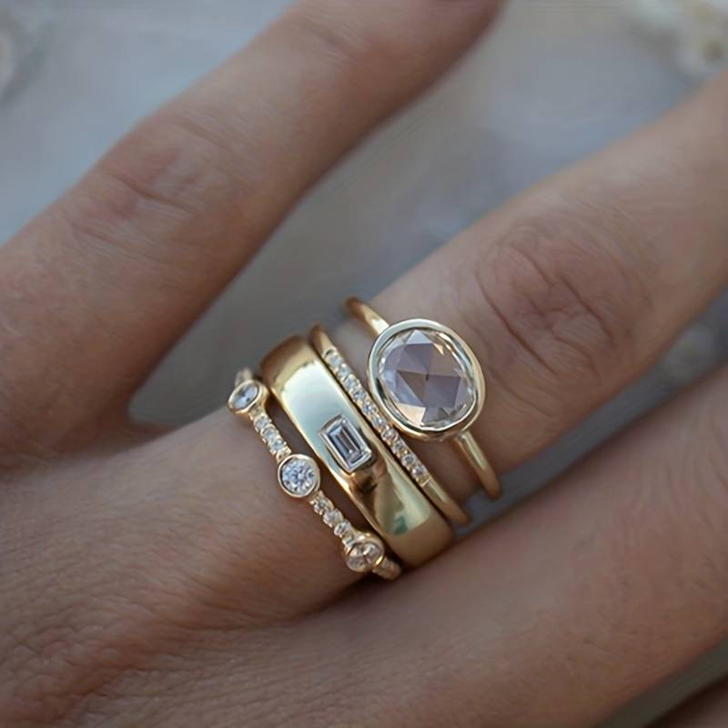 Vintage Zirconia Ring Set