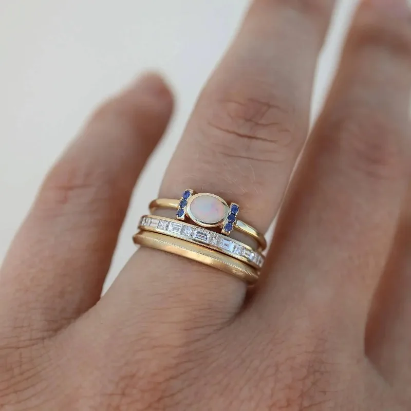 Vintage Golden Opal Ring Set