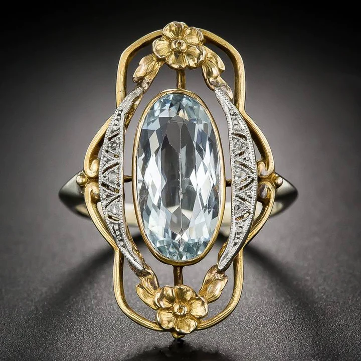 Vintage Blue Zirconia Ring