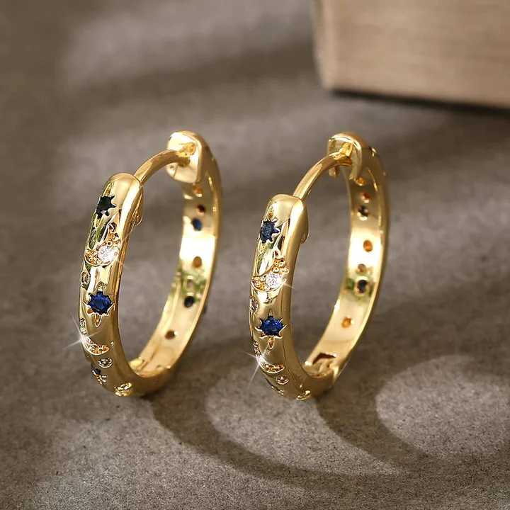 Vintage Blue Zirconia Earrings