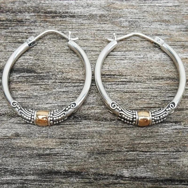 Vintage Carved Hoop Earrings