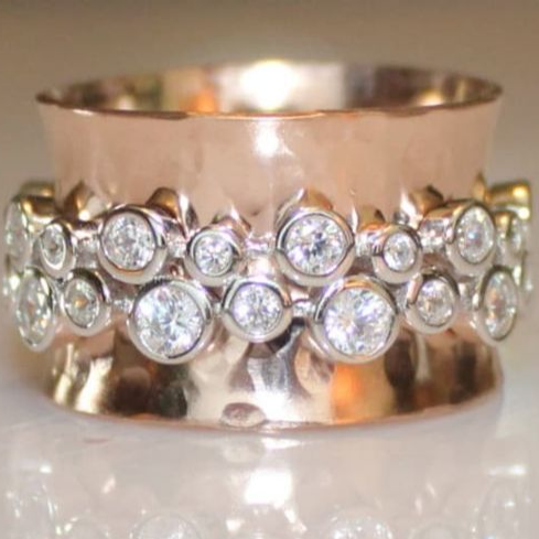 Vintage Zirconia Belt Rose Ring