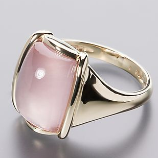 Vintage Square Pink-Golden Ring