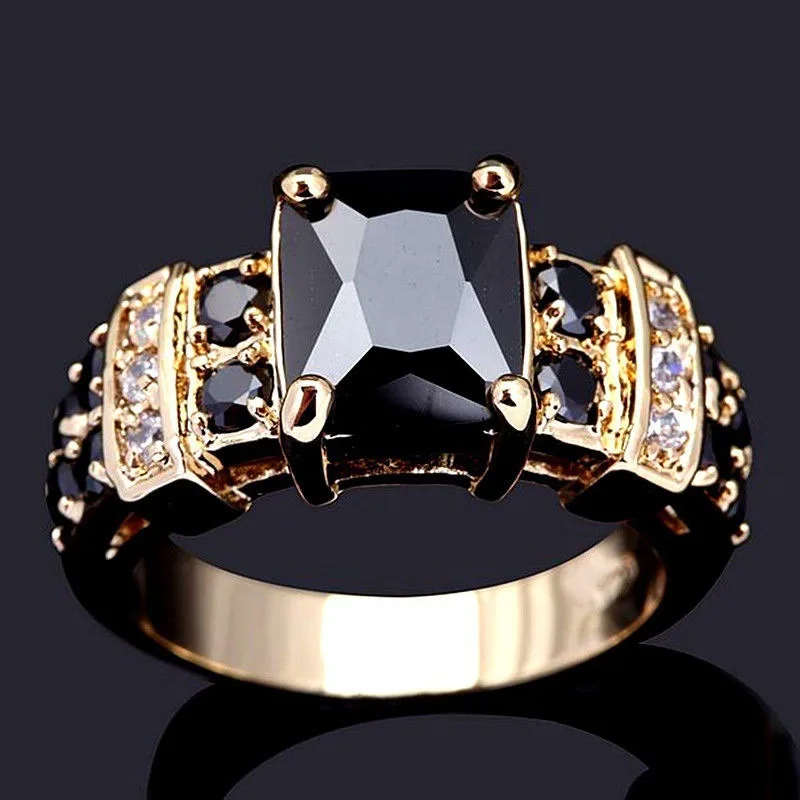 Vintage Black Crystal Ring