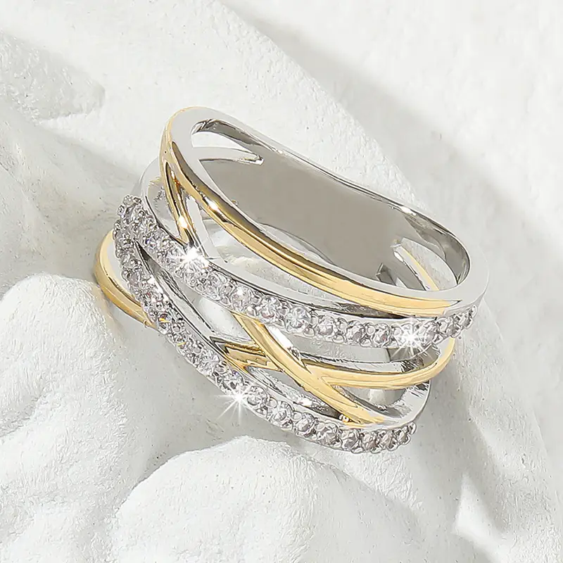 Layered Bright Zirconia Ring