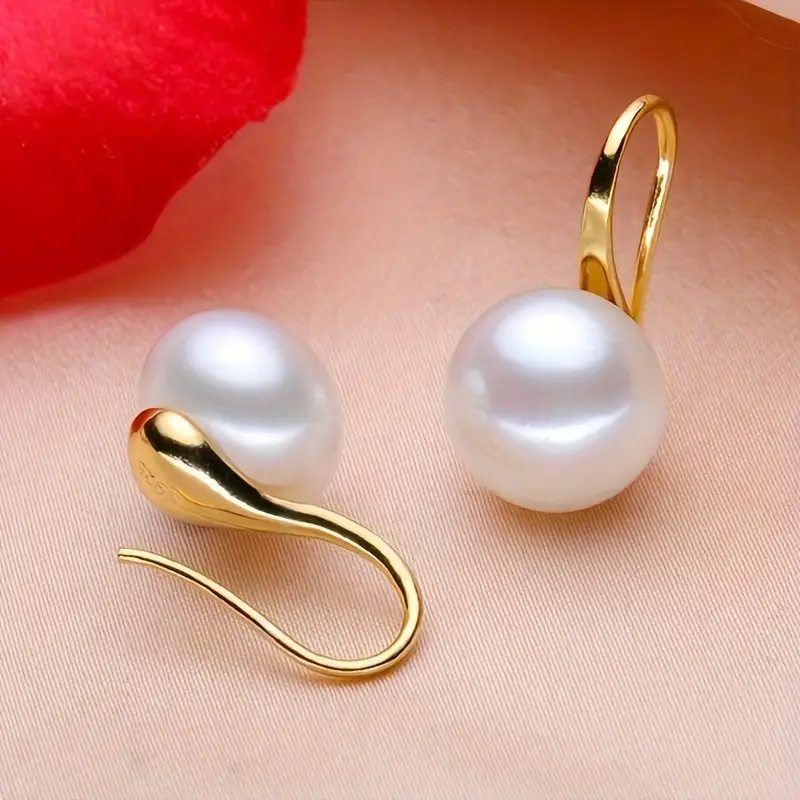 Small Drop Pearl Gold Earrings