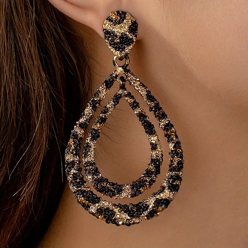 Black Gold-Plated Drop Earrings