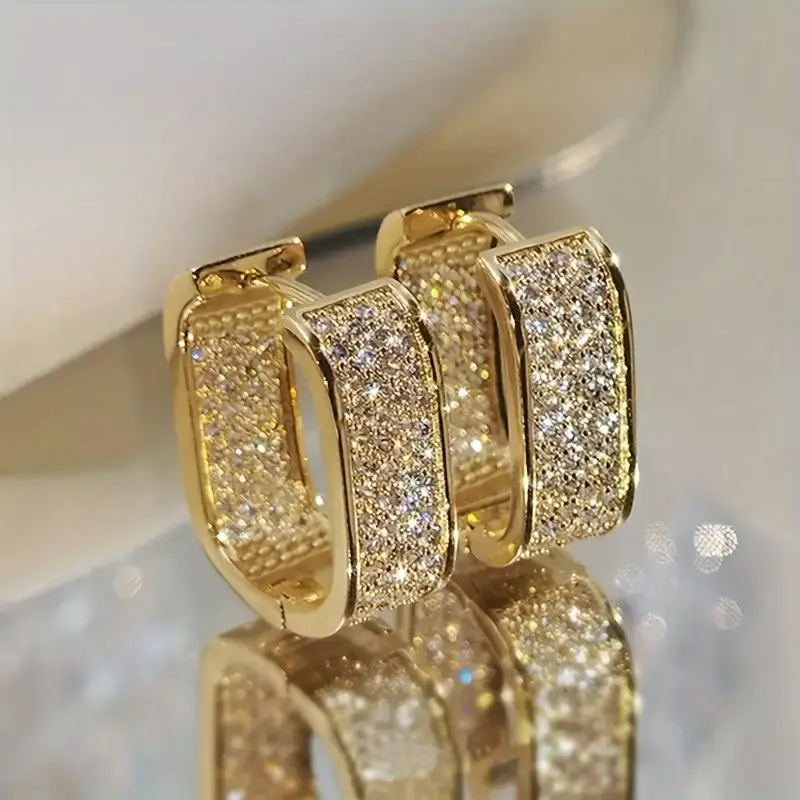 Sparkling Stud Hoop Earrings