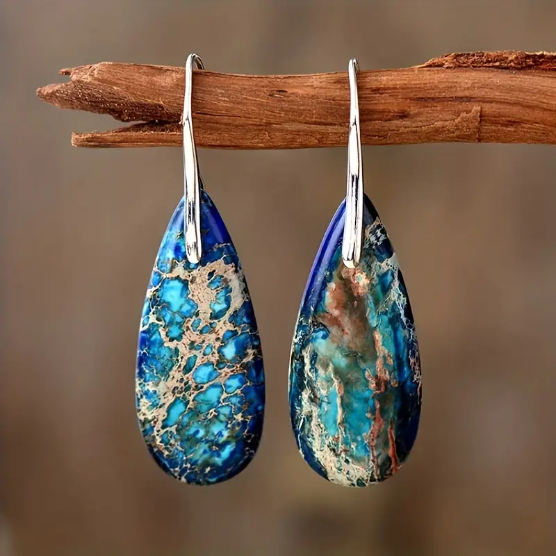 Blue Ocean Stone Earrings