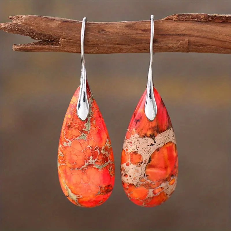 Orange Stone Earrings