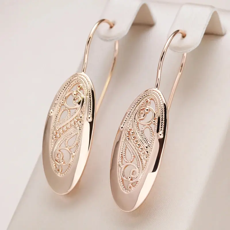 Elegant Hollow Gold-Toned Earrings