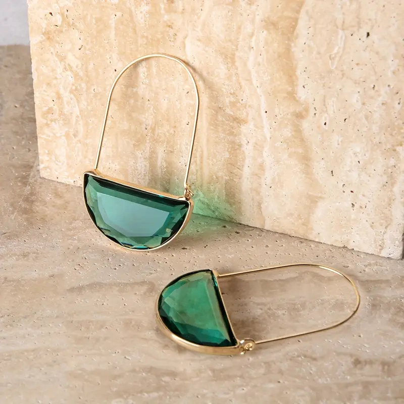 Green Glass Earrings