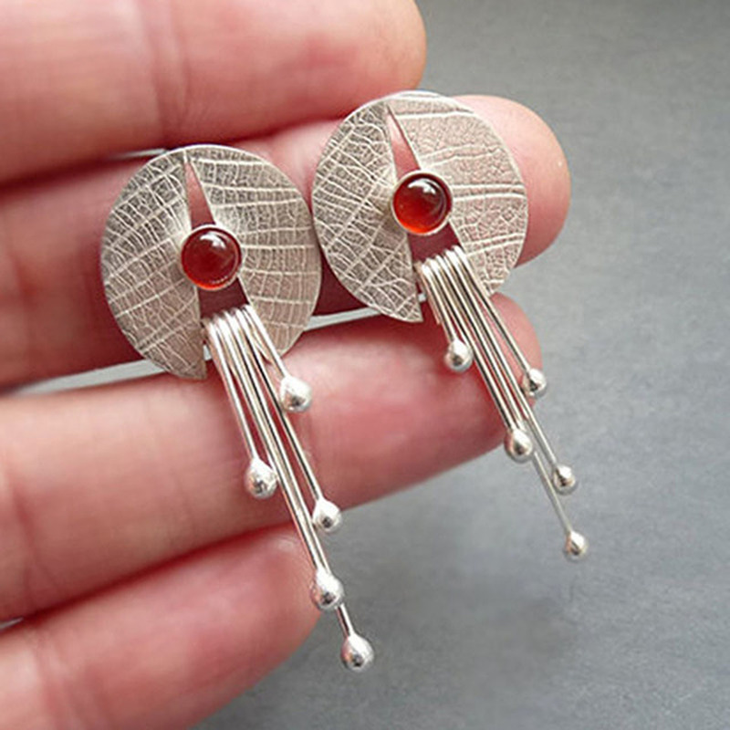 Handmade Earrings with Rubies