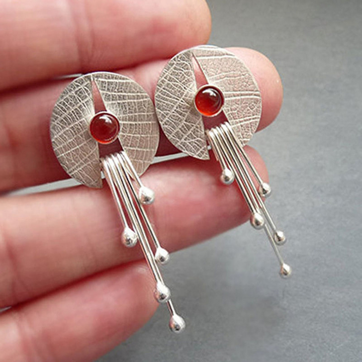 Handmade Earrings with Rubies