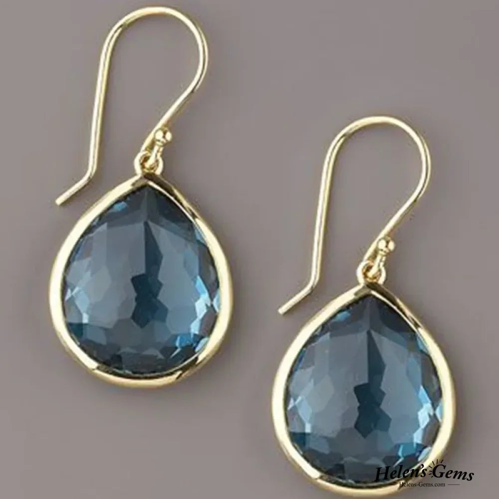 Vintage Blue Crystal Drop Earrings